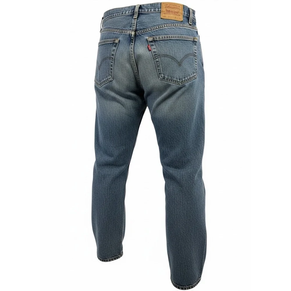 Vintage Levis 555 Relaxed Fit Straight Leg Jeans Blue Mens 38x30 (EE32)